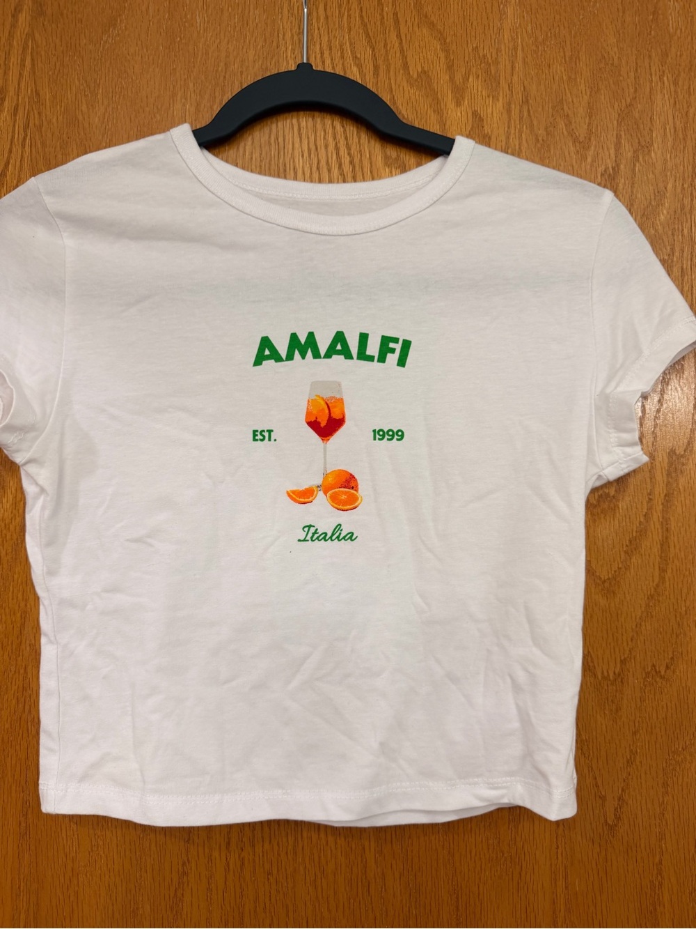 Orage White Amalfi Graphic Tee with Orange Accents